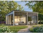 Palmako Holz-Gartenhaus Saga Slide Plus Pultdach Lackiert 582 cm x 420 cm