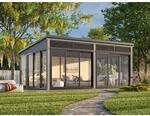 Palmako Holz-Gartenhaus Saga Slide Pultdach Lackiert 582 cm x 420 cm 23,3 m&sup2;