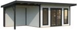 Palmako Holz-Gartenhaus Aurelia Pultdach Wei&szlig; Lackiert 749 cm x 300 cm 20,6 m&sup2;