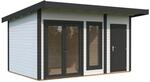 Palmako Holz-Gartenhaus Aurelia Pultdach Wei&szlig; Lackiert 436 cm x 300 cm 12,4 m&sup2;