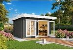 Lasita Holz-Gartenhaus Dorset 71 Flachdach Carbongrau Lasiert 400 cm x 250 cm