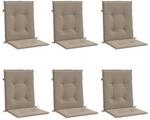 vidaXL Gartenstuhlauflagen f&uuml;r Niedriglehner 6 Stk Taupe 100x50x3 cm 314139