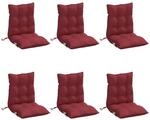 vidaXL Niedriglehner-Auflagen 6 Stk Weinrot Oxford-Gewebe 377700