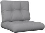 vidaXL Palettenkissen 2-Tlg Grau Stoff 360668