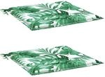 vidaXL Stuhlkissen 2 Stk Blattmuster 40x40x4 cm Stoff 361002