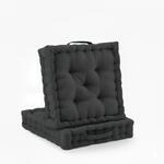 Beautissu Mila Stuhlkissen 50x50x10cm Anthrazit 2tlg