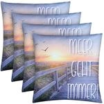 Bestlivings Outdoor Kissen mit Strandmotiv Meer 4 St&uuml;ck 4er Pack