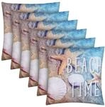 Bestlivings Outdoor Kissen mit Strandmotiv Beach Time 6 St&uuml;ck 6er Pack