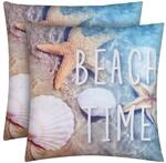 Bestlivings Outdoor Kissen mit Strandmotiv Beach Time 2 St&uuml;ck 2er Pack