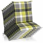 Beautissu 8er Set Sunny GR Niedriglehner Auflagen 100x50 cm in Gr&uuml;n Kariert