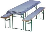 NYVI Bierbankauflagen Set 130x70cm Blau Kariert