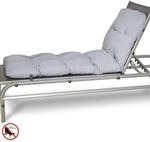 Beautissu 2X Auflage Sonnenliege Deckchair Flair RL 190x60x8 cm Hellgrau