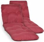 Beautissu 2X Auflage Sonnenliege Deckchair Flair RL 190x60x8 cm Rot