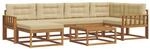 vidaXL Outdoor-Sofagarnitur mit Kissen 7-Tlg Natur und Beige 3367856