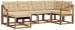 vidaXL Sofa Set mit Kissen 6-Tlg Natur und Beige 3368844