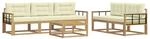 vidaXL Outdoor-Sofagarnitur mit Kissen 6 Stk Wei&szlig; und Creme 3386069