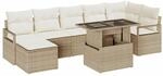 vidaXL Garten-Sofa-Set mit Kissen 8-Tlg Beige und Creme 3348867