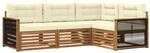 vidaXL Outdoor-Sofagarnitur mit Kissen 4 Stk Natur und Creme 3383293