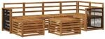 vidaXL Ecksofa Set 6 Stk Natur Massivholz Akazie 3384590