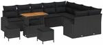 vidaXL Garten-Sofa-Set mit Kissen mit Speicher 12-Tlg Schwarz 3364384