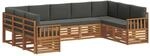 vidaXL Sofagarnituren 9 Tlg Natur und Anthrazit Massivholz Akazie 3375472