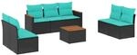 vidaXL 8-Tlg Gartensofa-Set mit Kissen Schwarz Polyrattan 3225882