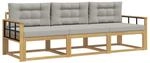 vidaXL Outdoor-Sofagarnitur 3 Stk Wei&szlig; und Hellgrau Polyester 3386000