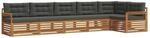 vidaXL Outdoor-Sofagarnitur mit Kissen 6-Tlg Natur und Anthrazit 3373527