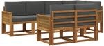 vidaXL Outdoor-Sofagarnitur 7 Stk Natur und Anthrazit Polyester 3385298