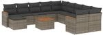 vidaXL 12-Tlg Garten-Sofagarnitur mit Kissen Grau Poly Rattan 3226578