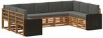 vidaXL Ecksofa Set mit Kissen 9 Stk Natur und Anthrazit Polyester 3384843