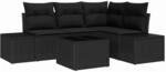vidaXL Gartensofa-Set mit Speicher Schwarz Poly-Rattan 3355722