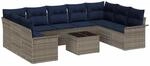 vidaXL Gartensofa-set mit Speicher 10 Stk Grau Poly-Rattan 3354204