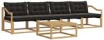 vidaXL Outdoor-Sofagarnitur 5 Stk Wei&szlig; und Schwarz 79 x 79 x 37 cm 3388406