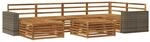 vidaXL Outdoor-Sofagarnitur 7 Stk Natur 3383607