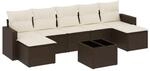 vidaXL 8-Tlg Garten-Sofagarnitur mit Kissen Braun Poly Rattan 3251690