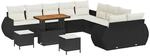 vidaXL Garten-Sofa-Set mit Kissen 13-Tlg Schwarz und Creme 3363885