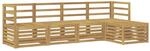 vidaXL Outdoor-Sofagarnitur 5 Stk Wei&szlig; Massivholz Akazie 3391654