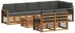 vidaXL Sofagarnituren 9 Tlg Natur und Anthrazit Massivholz Akazie 3375062
