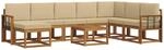 vidaXL Outdoor-Sofagarnitur mit Kissen 9-Tlg Natur und Beige 3366861
