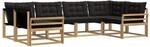 vidaXL Outdoor-Sofagarnitur mit Kissen 6 Stk Wei&szlig; und Schwarz 3389022