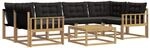vidaXL Outdoor-Sofagarnitur 7 Stk Wei&szlig; und Schwarz 79 x 79 x 37 cm 3388466