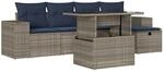 vidaXL 6-Tlg Gartensofa-Set mit Kissen Grau Polyrattan 3275291