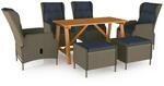 vidaXL 7-Tlg Garten-Essgruppe Braun 3068787