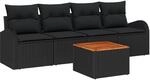 vidaXL Garten-Sofa-Set 5-Tlg Schwarz 3356182