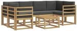 vidaXL Outdoor-Sofagarnitur mit Kissen 7-Tlg Wei&szlig; und Anthrazit 3387301