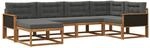 vidaXL Outdoor-Sofagarnitur mit Kissen 6 Stk Natur und Anthrazit 3382695
