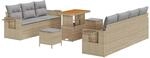 vidaXL Garten-Sofa-Set 10-Tlg Beige Poly Rattan 3361712