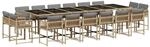 vidaXL 17-Tlg Garten-Essgruppe mit Kissen Beigemischung Poly Rattan 3211608