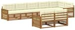 vidaXL Outdoor-Sofagarnitur mit Kissen 8 Stk Natur und Creme 3383508